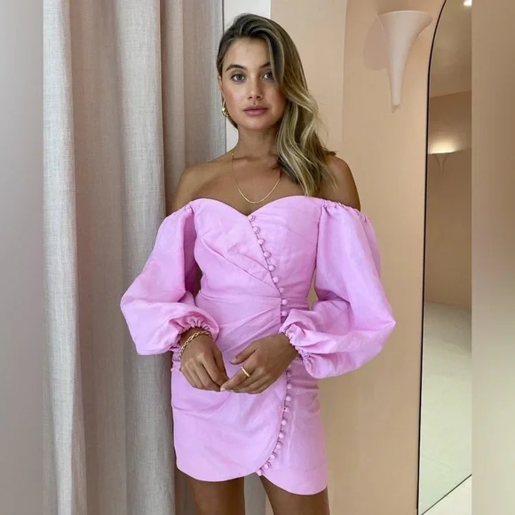 NWT Significant Other Camilla Dress in Pop Pink - Picture 3 of 8